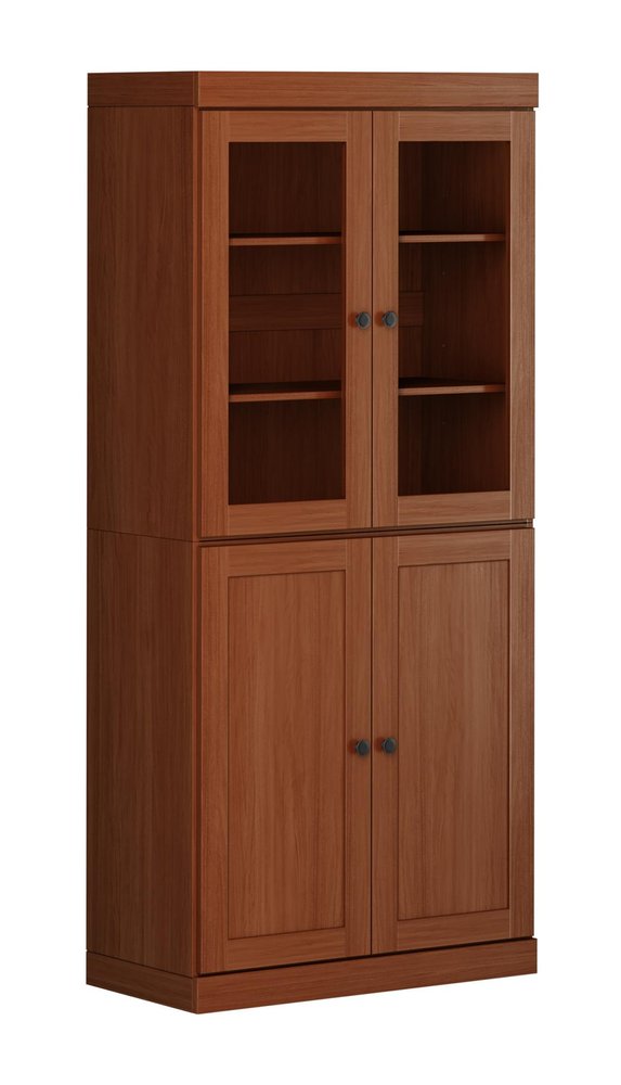 72" Coffee Solid Wood Four Door Pantry Or Storage Closet