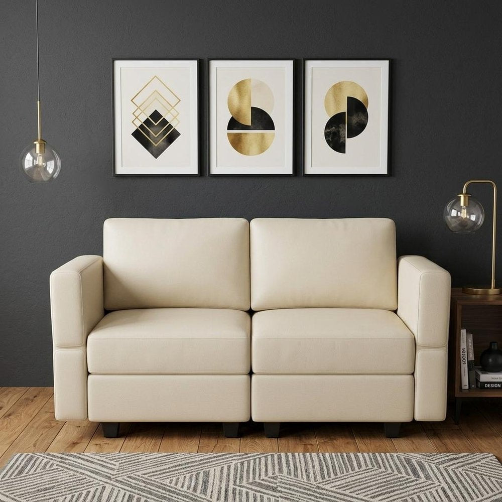 64" Black Faux Leather Loveseat With Storage