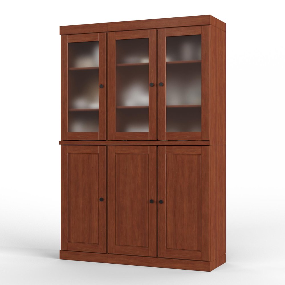 72" Coffee Solid Wood Six Door Pantry Or Storage Closet