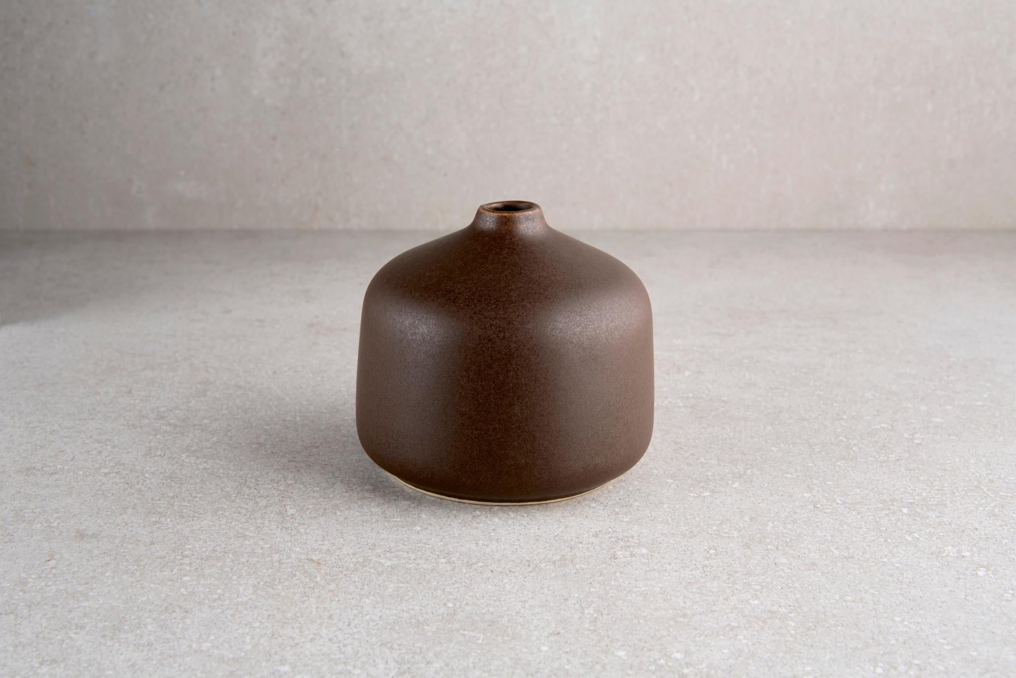 3" Brown Ceramic Bud Table Vase