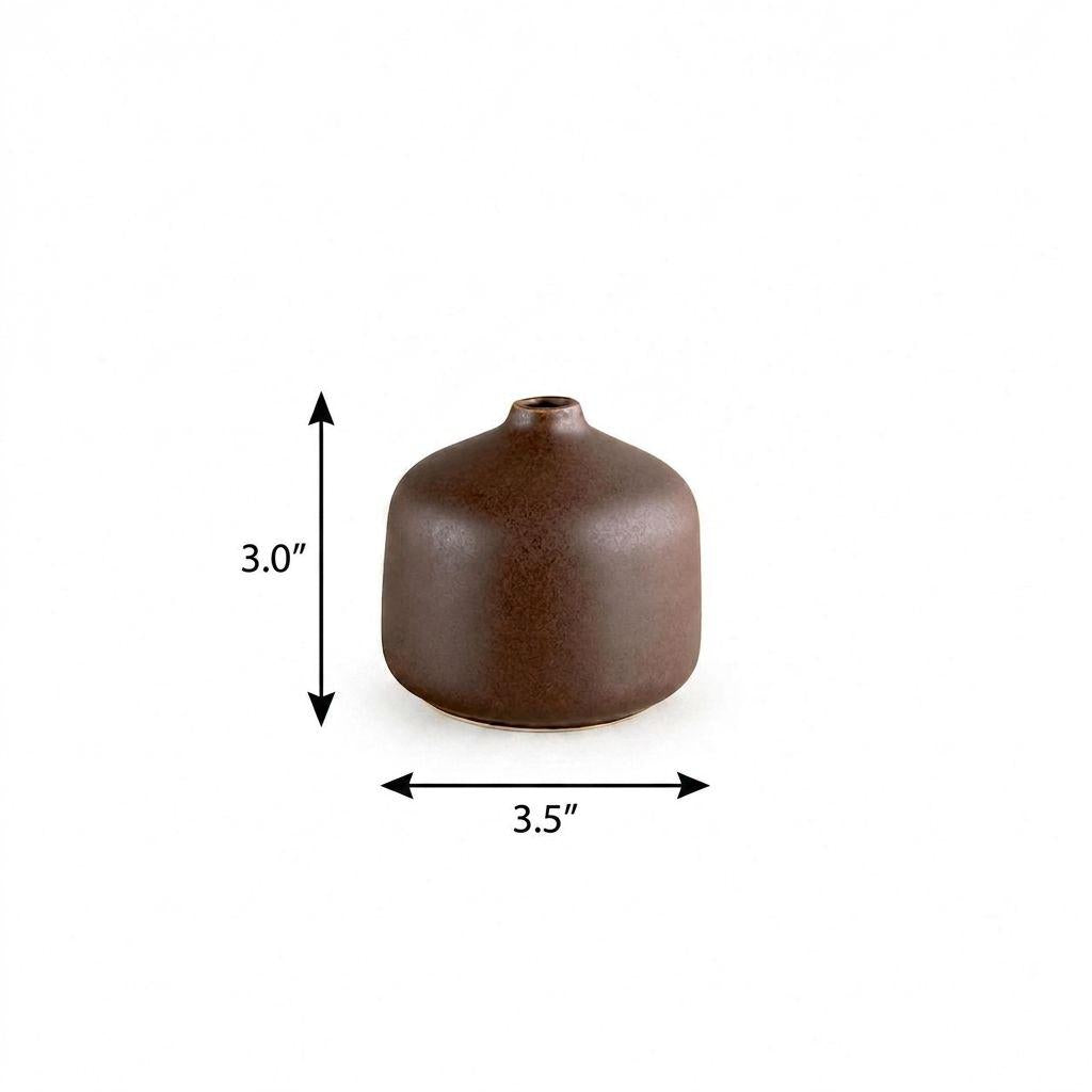 3" Brown Ceramic Bud Table Vase