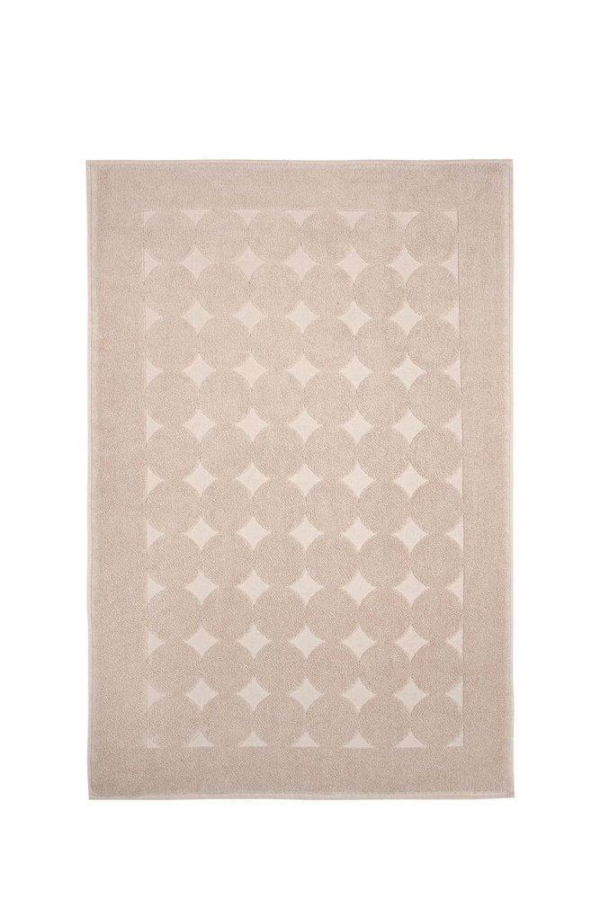 24" X 35" White Tone on Tone Polka Dot Turkish Cotton Bath Rug