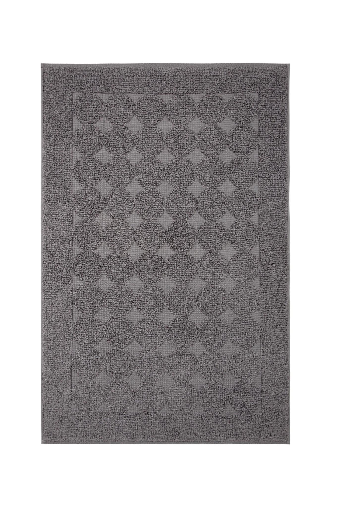 24" X 35" Dark Gray Tone on Tone Polka Dot Turkish Cotton Bath Rug