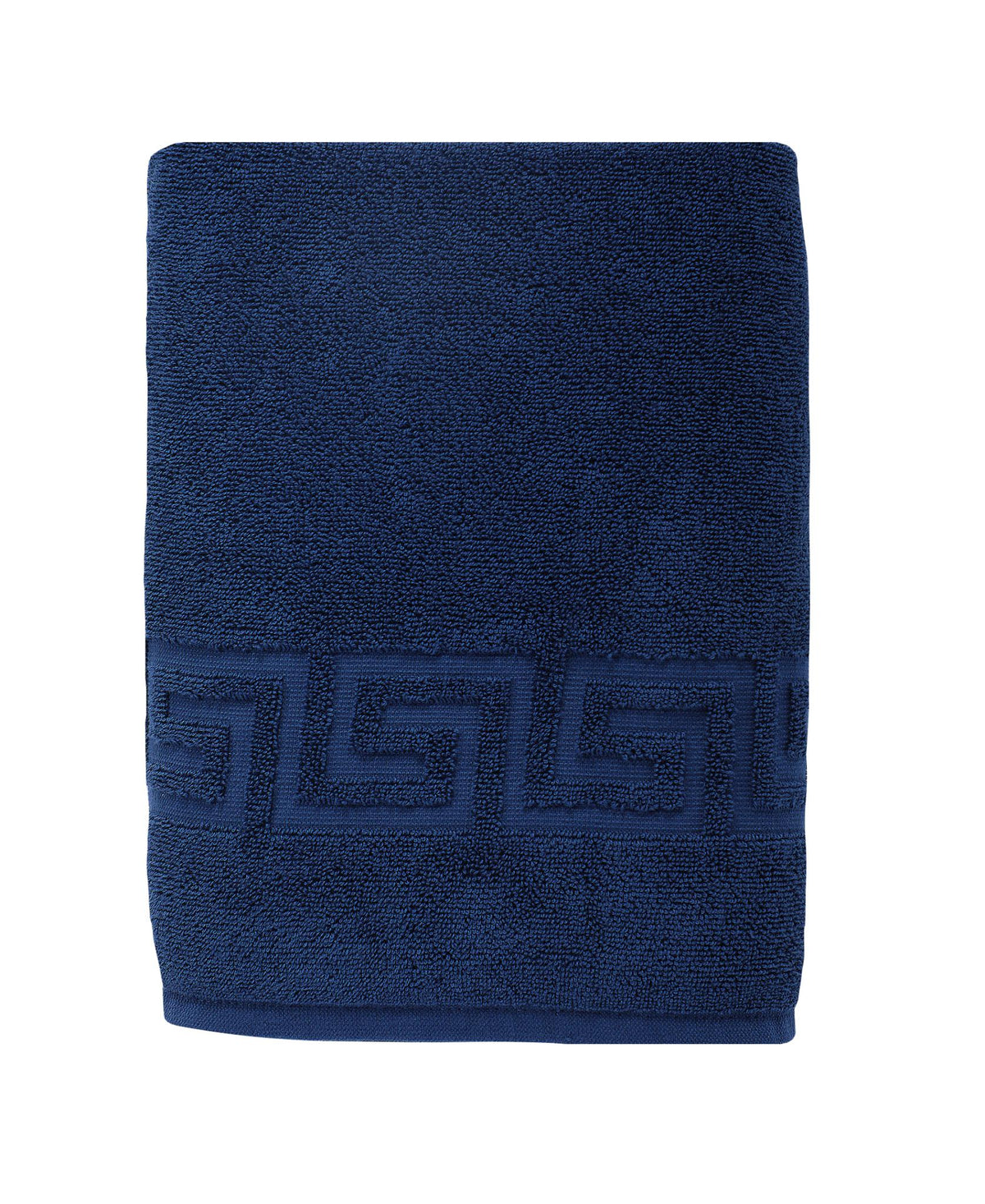 Navy Blue Greek Key Turkish Cotton 40" X 60" Bath Sheet