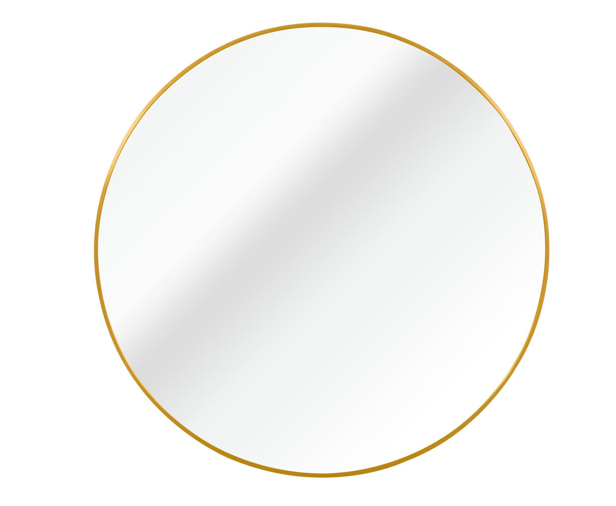 16" Gold Aluminum Round Framed Bathroom Vanity Mirror