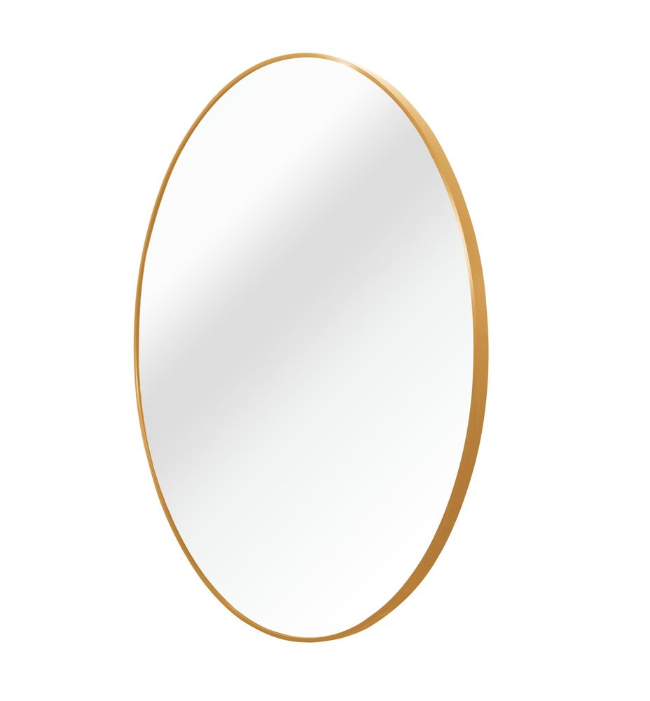 16" Black Aluminum Round Framed Bathroom Vanity Mirror