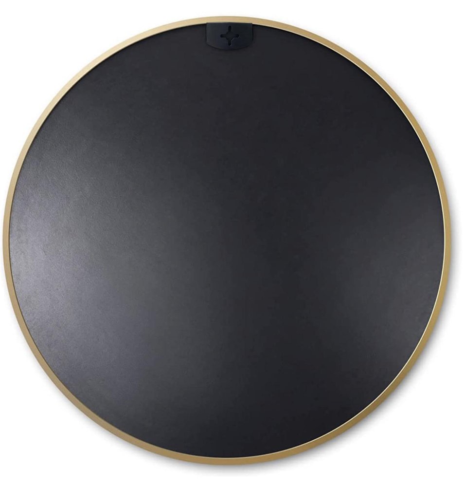 16" Black Aluminum Round Framed Bathroom Vanity Mirror