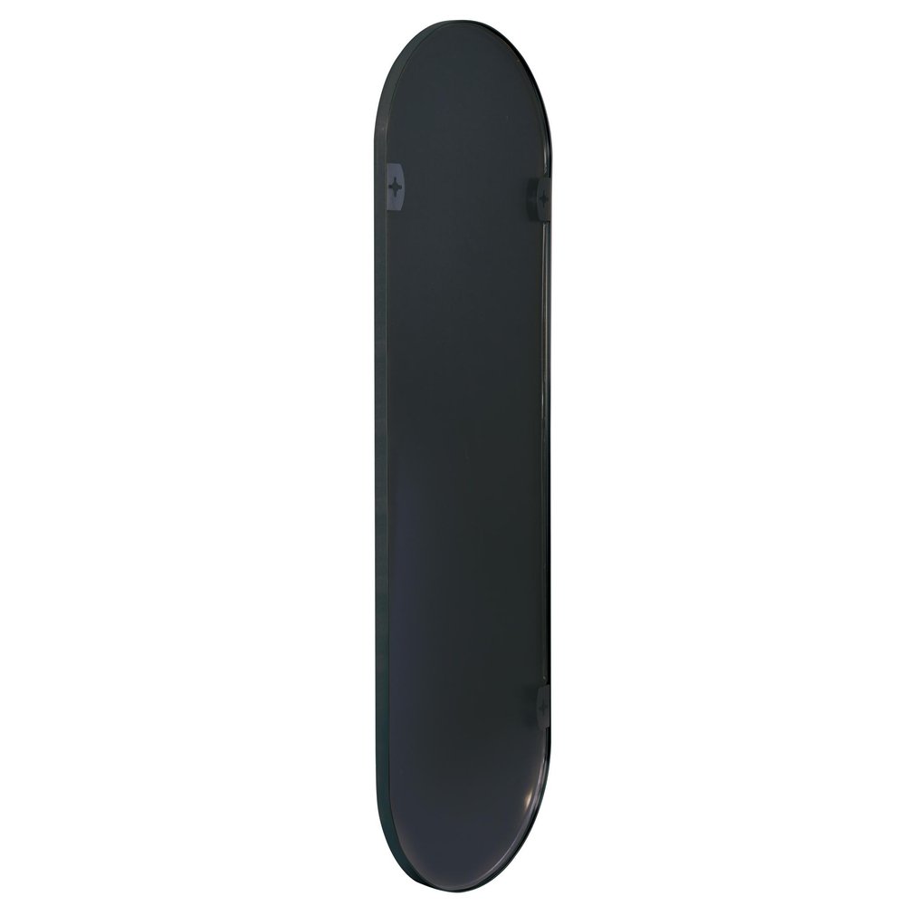 63" Black Aluminum Oval Framed Full Length Hanging Mirror