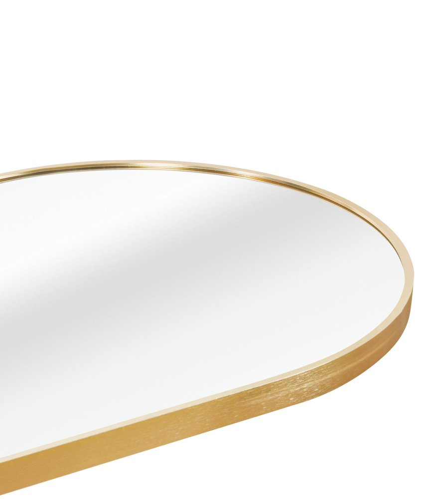 63" Black Aluminum Oval Framed Full Length Hanging Mirror