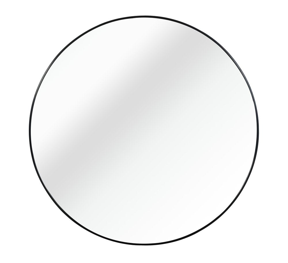 32" Black Aluminum Round Framed Bathroom Vanity Mirror