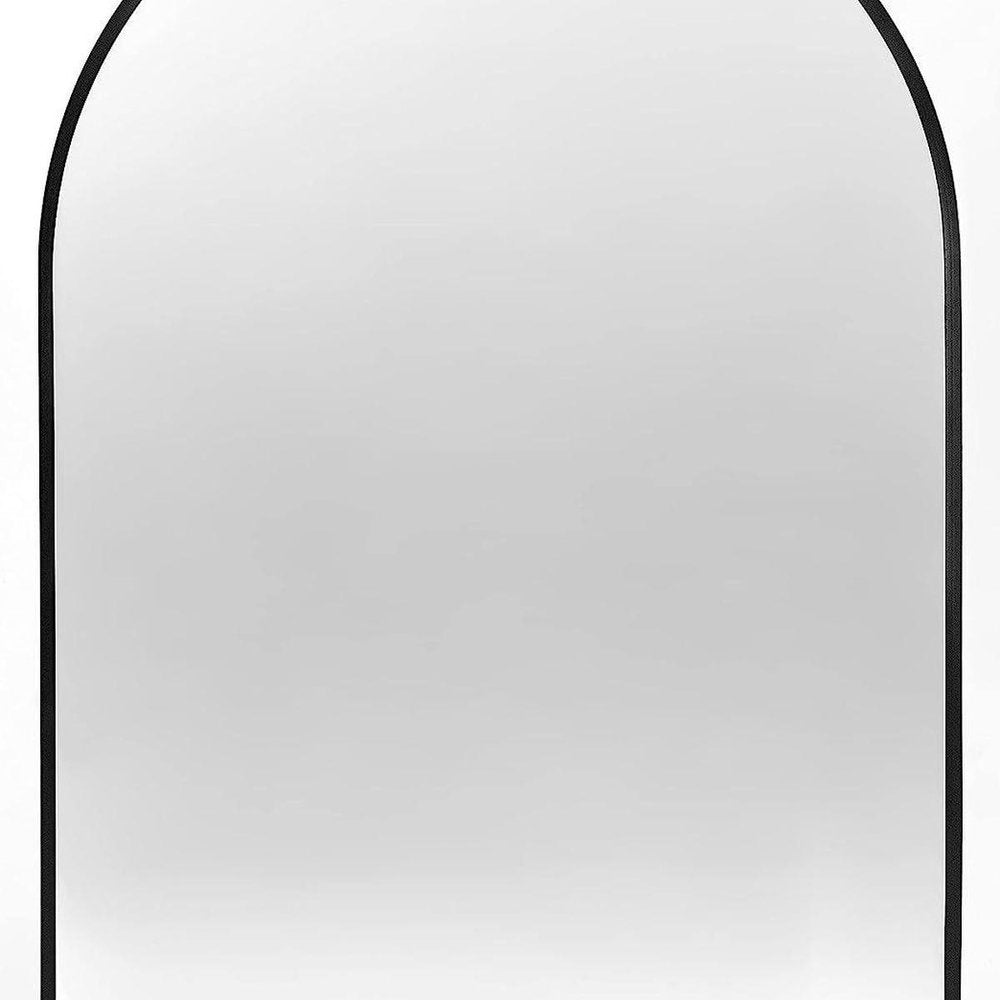36" Black Aluminum Arch Framed Bathroom Vanity Mirror