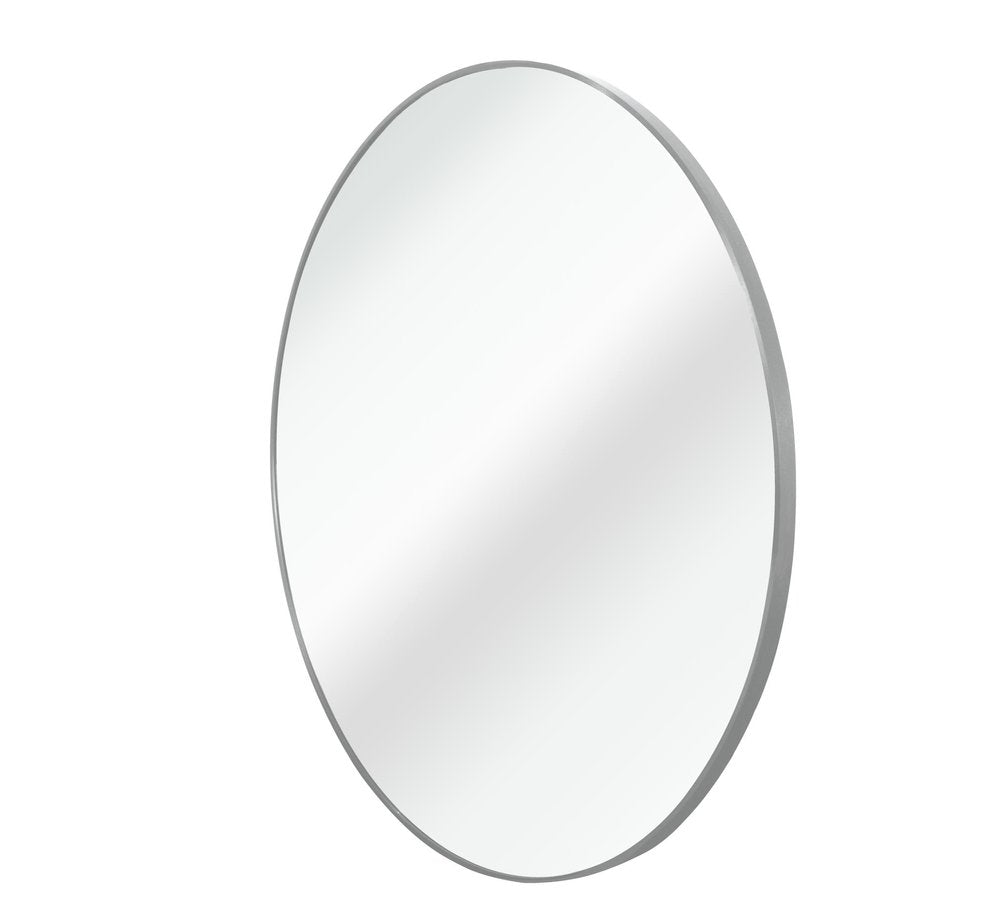 42" Silver Aluminum Round Framed Bathroom Vanity Mirror
