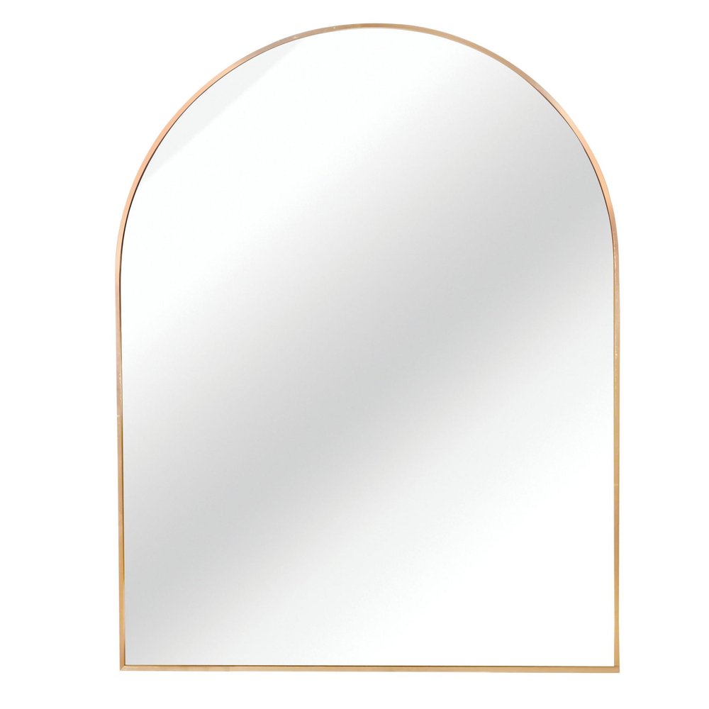 40" Black Aluminum Arch Framed Bathroom Vanity Mirror