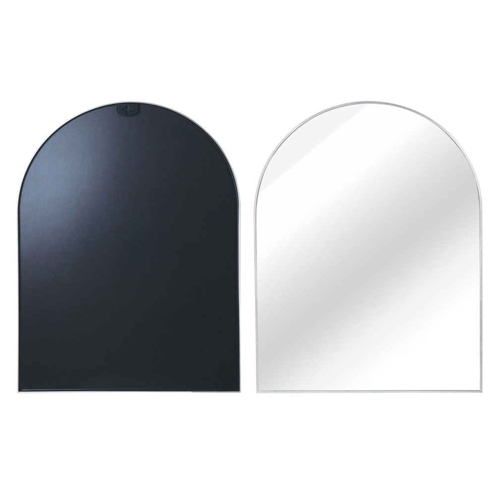 40" Black Aluminum Arch Framed Bathroom Vanity Mirror