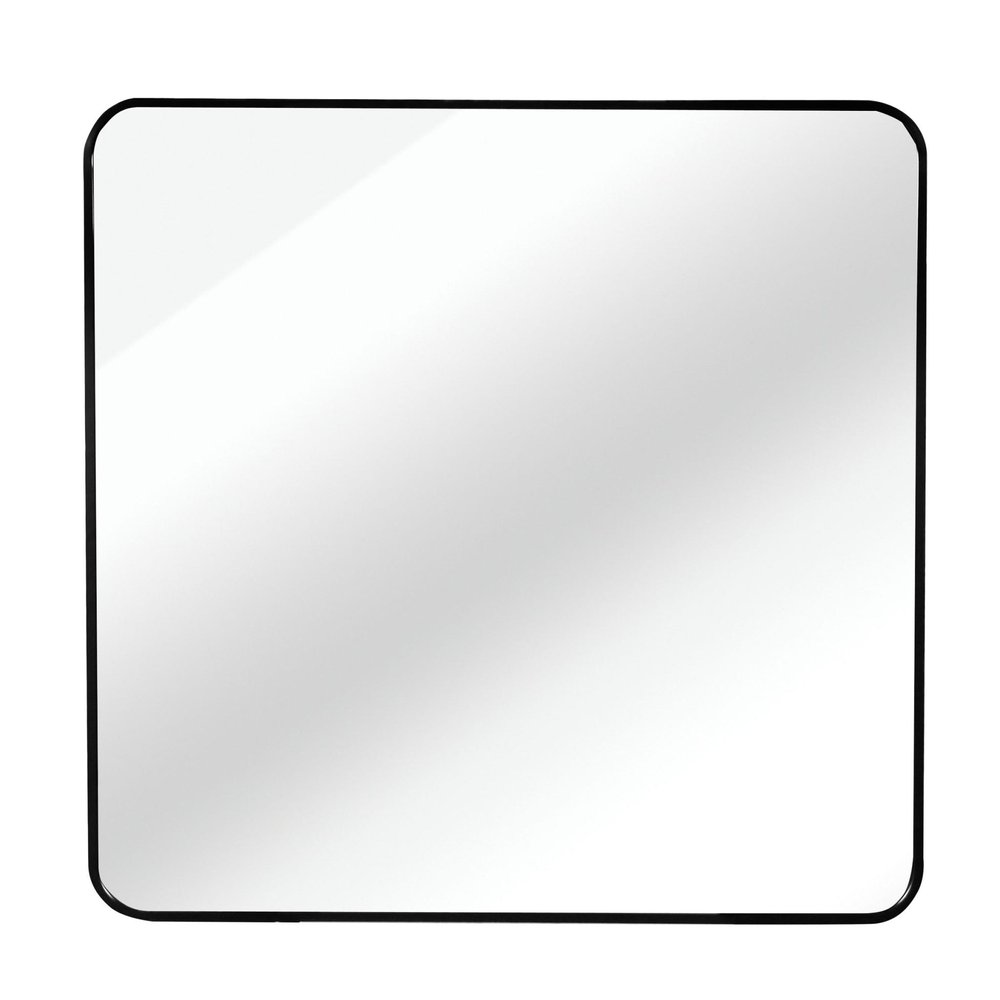 36" Black Aluminum Square Framed Bathroom Vanity Mirror