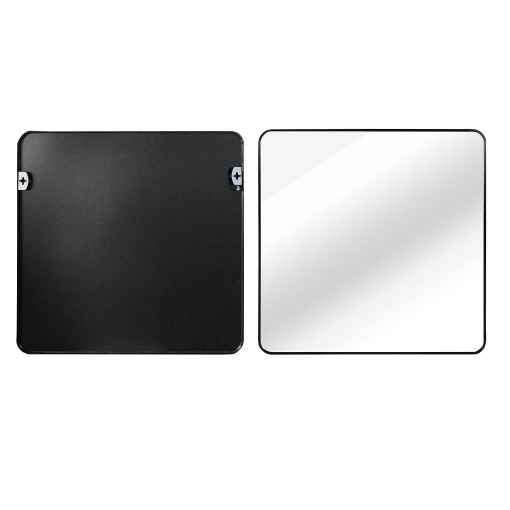 30" Black Aluminum Square Framed Bathroom Vanity Mirror