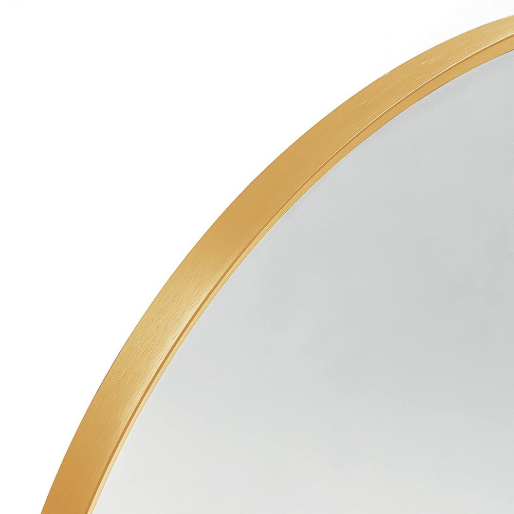 32" Black Aluminum Arch Framed Bathroom Vanity Mirror