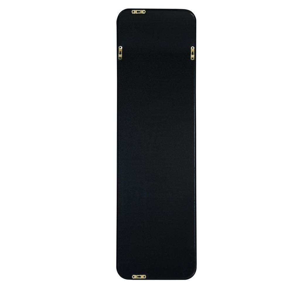 47" Black Aluminum Wall Mounted And Over The Door Framed Full Length Hanging Mirror