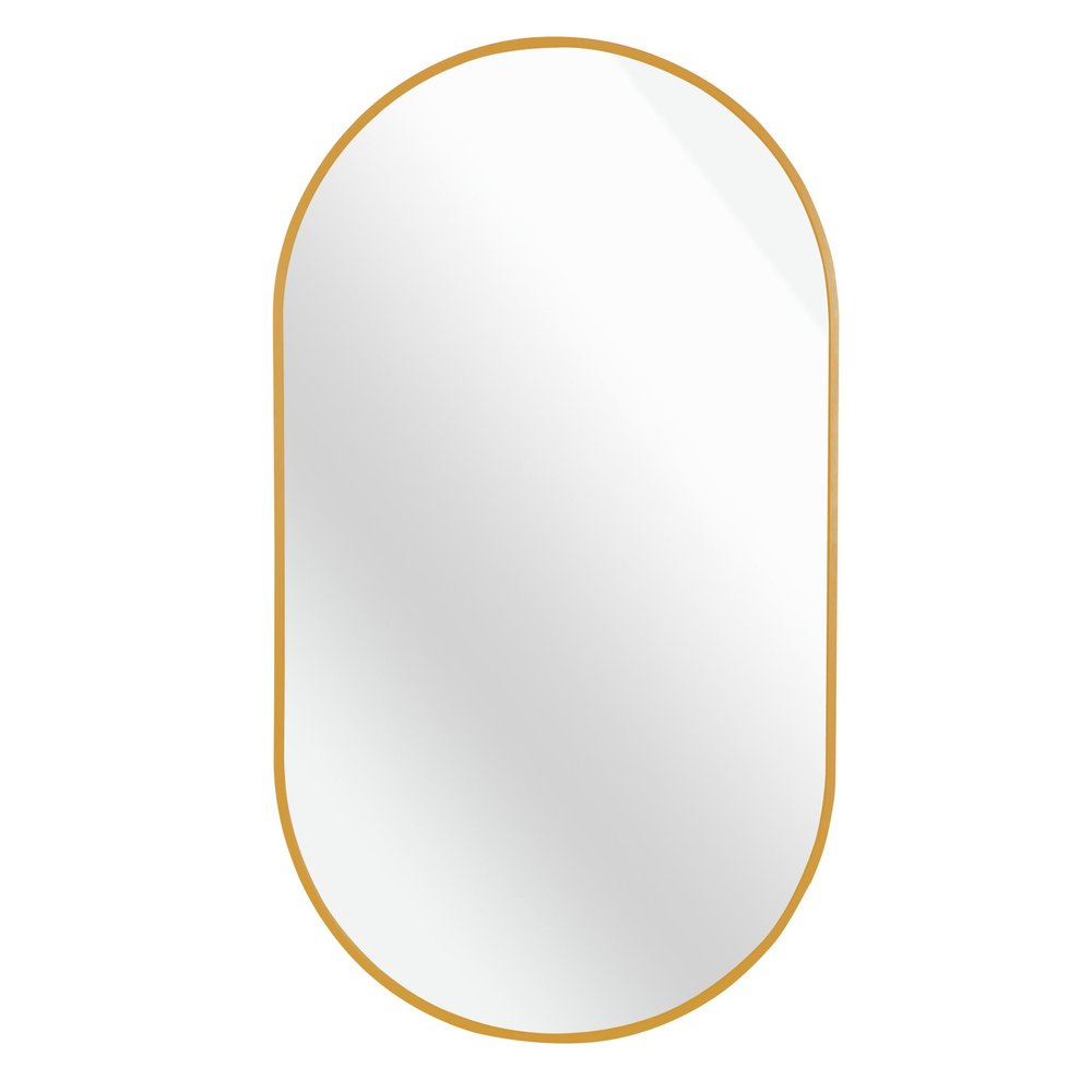 28" Black Aluminum Oval Framed Accent Mirror