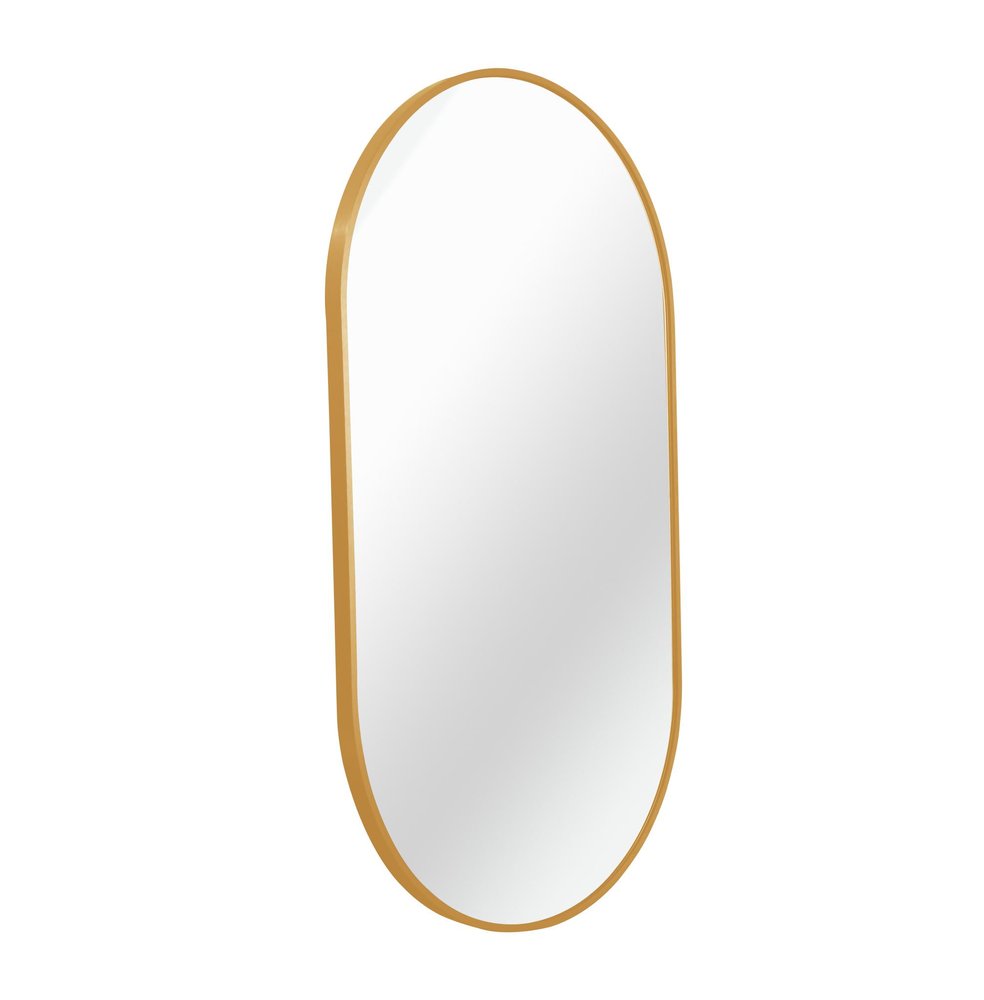 28" Black Aluminum Oval Framed Accent Mirror