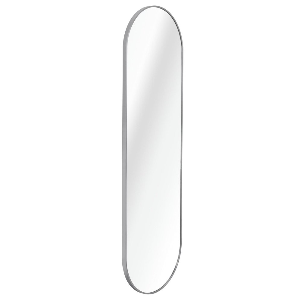 63" Black Aluminum Oval Framed Full Length Hanging Mirror