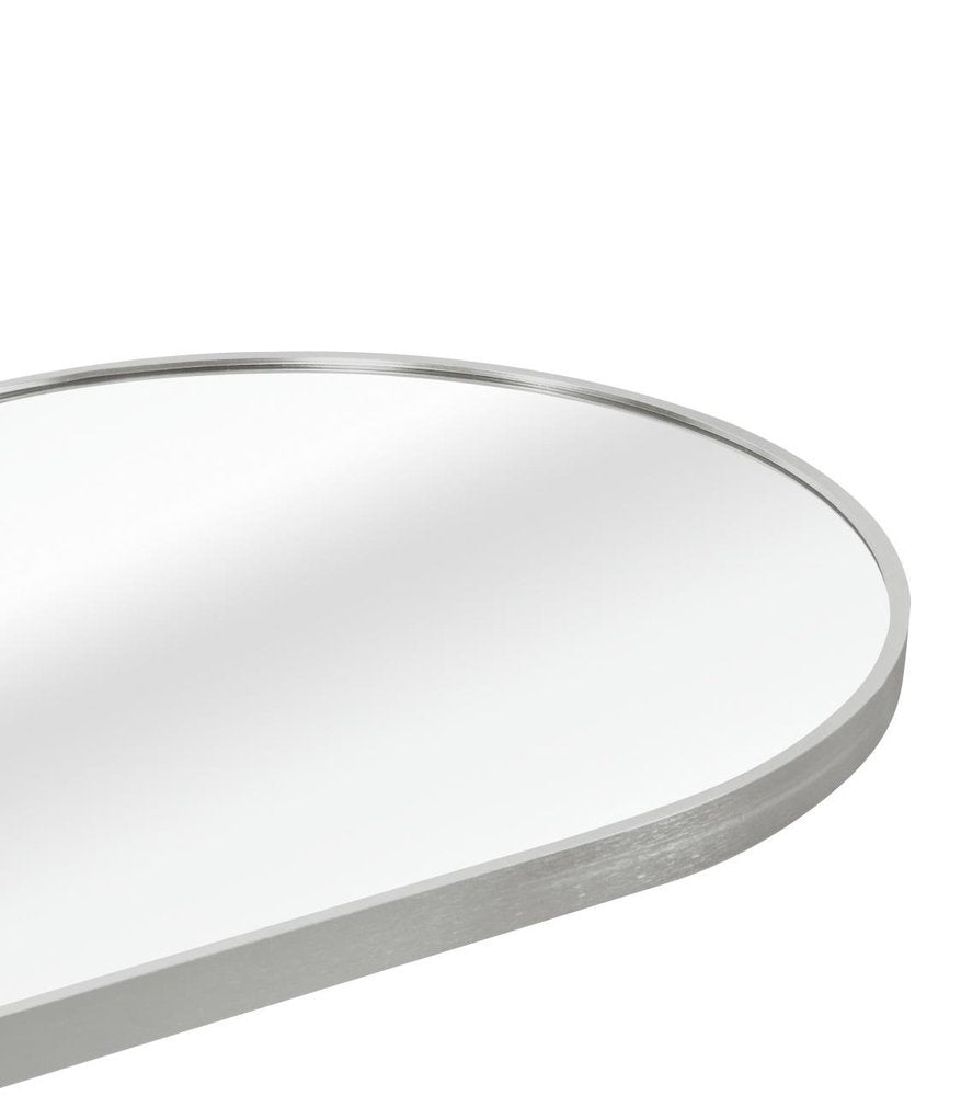 63" Black Aluminum Oval Framed Full Length Hanging Mirror