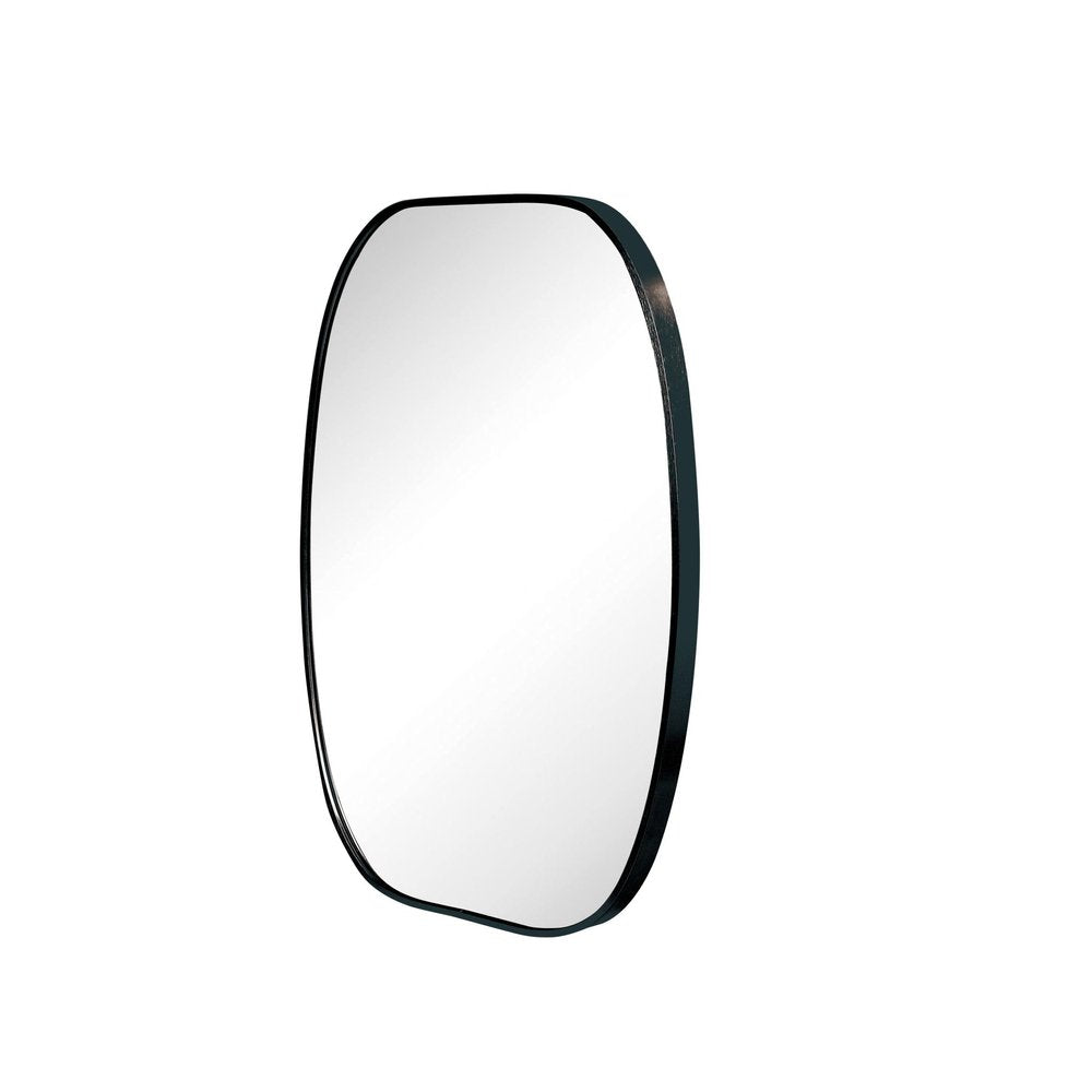 30" Black Aluminum Oval Framed Bathroom Vanity Mirror