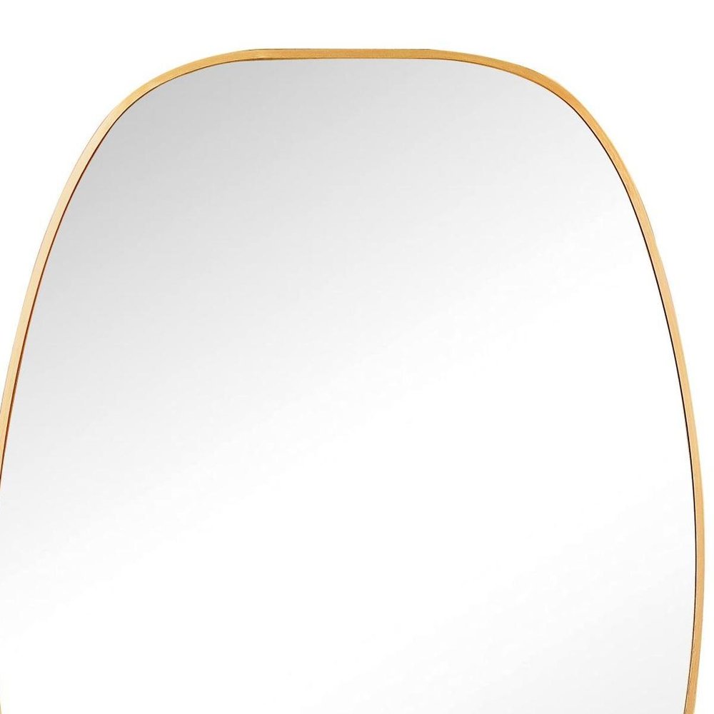 36" Black Aluminum Oval Framed Bathroom Vanity Mirror