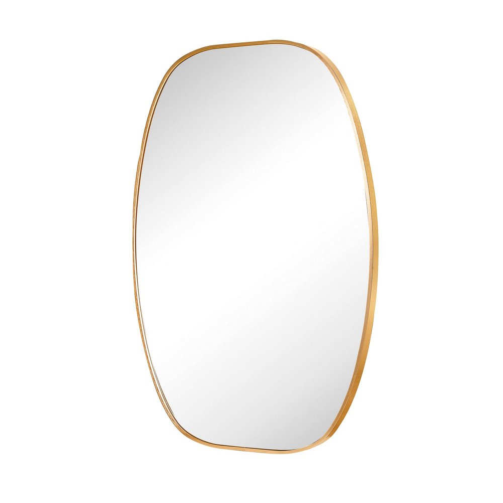 36" Black Aluminum Oval Framed Bathroom Vanity Mirror