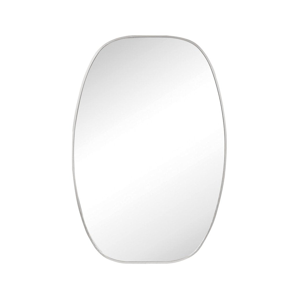 36" Black Aluminum Oval Framed Bathroom Vanity Mirror
