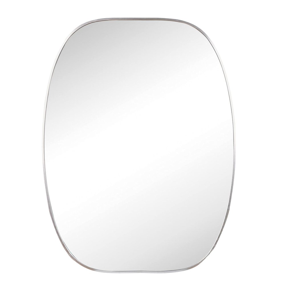 40" Silver Aluminum Oval Framed Bathroom Vanity Mirror