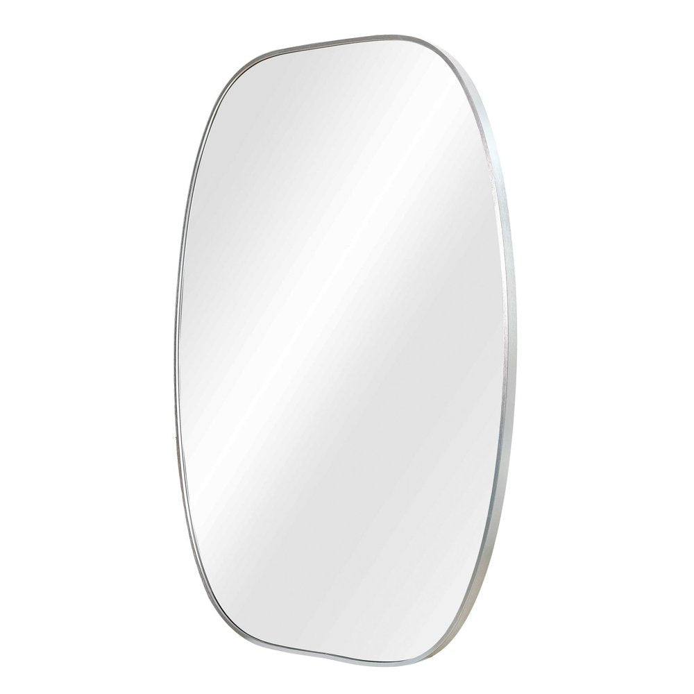 40" Silver Aluminum Oval Framed Bathroom Vanity Mirror