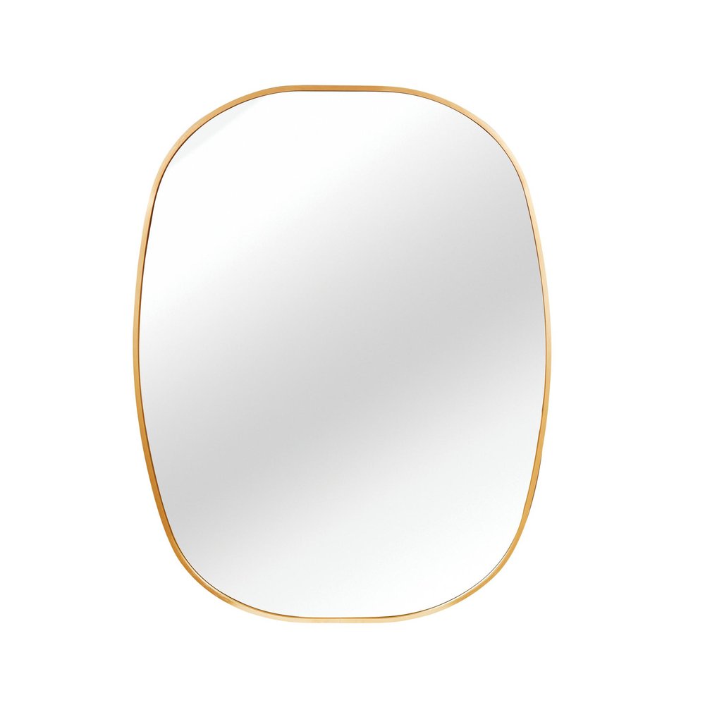 32" Black Aluminum Oval Framed Bathroom Vanity Mirror