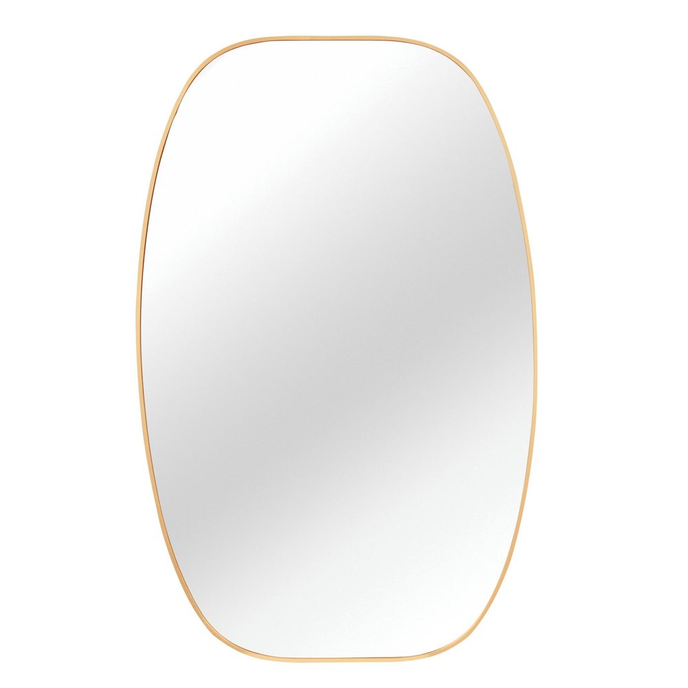 48" Black Aluminum Oval Framed Bathroom Vanity Mirror