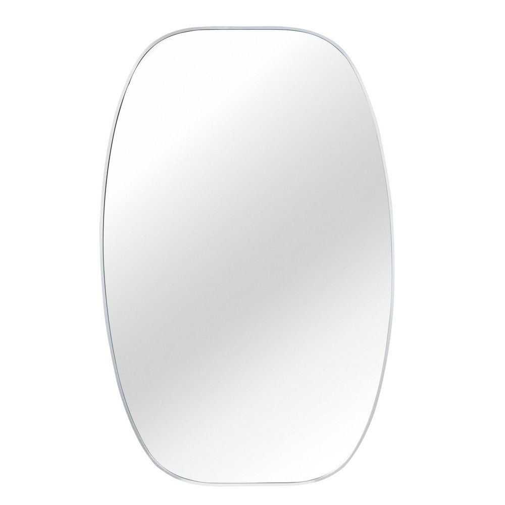 48" Black Aluminum Oval Framed Bathroom Vanity Mirror