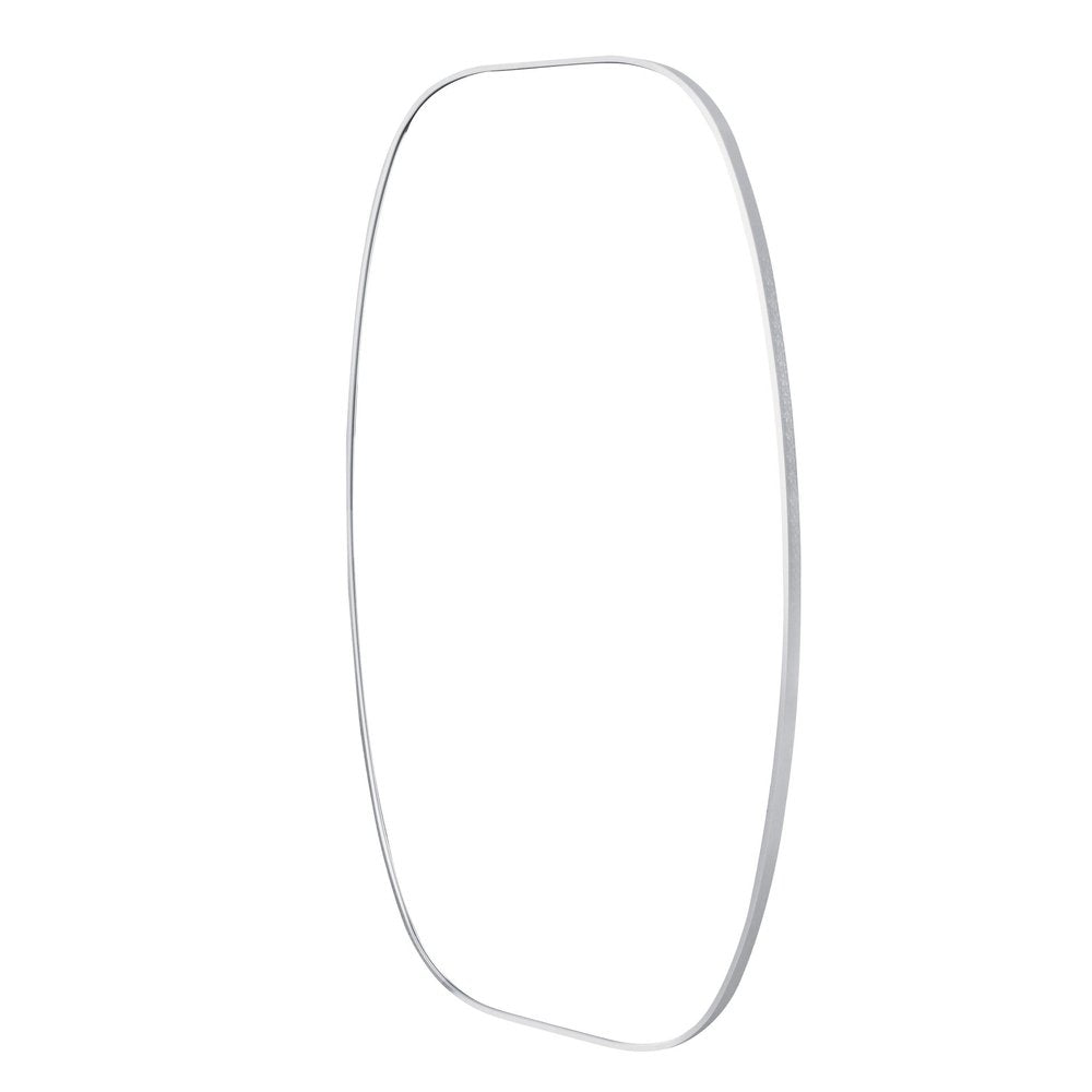 48" Black Aluminum Oval Framed Bathroom Vanity Mirror