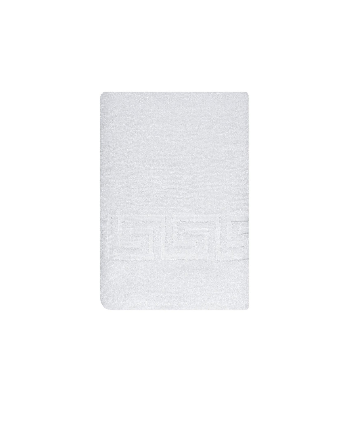 White Greek Key Turkish Cotton 27" X 54" Bath Towel