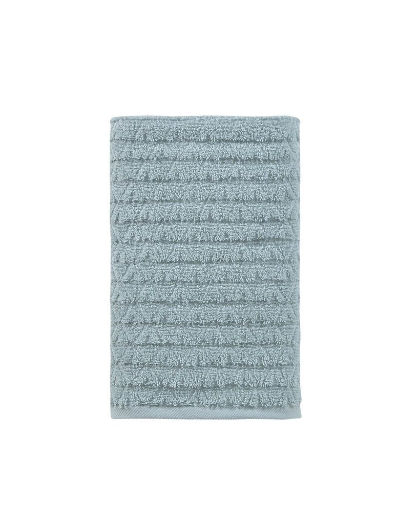 White Geometric Turkish Cotton 27" X 54" Bath Towel