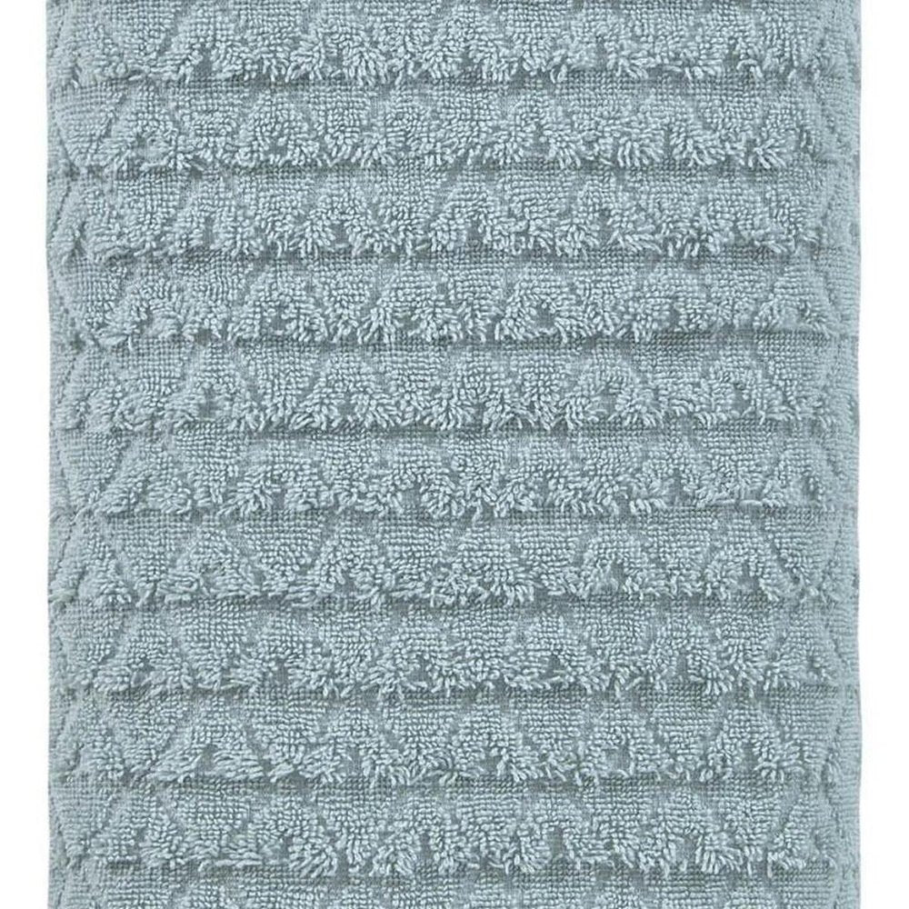 White Geometric Turkish Cotton 27" X 54" Bath Towel