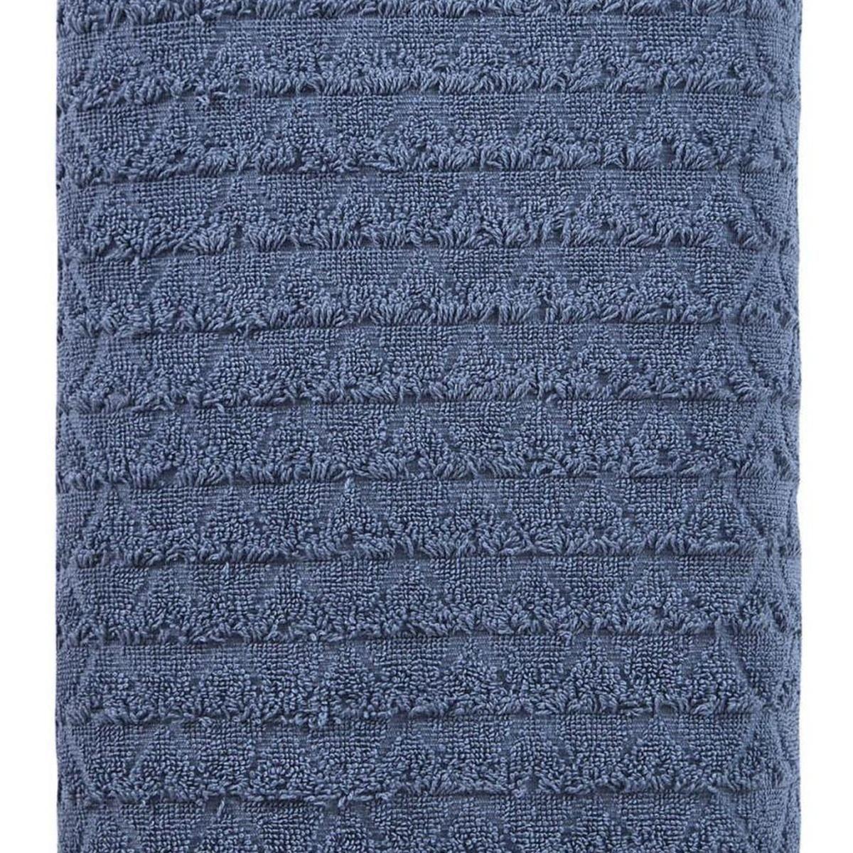 Navy Blue Geometric Turkish Cotton 27" X 54" Bath Towel