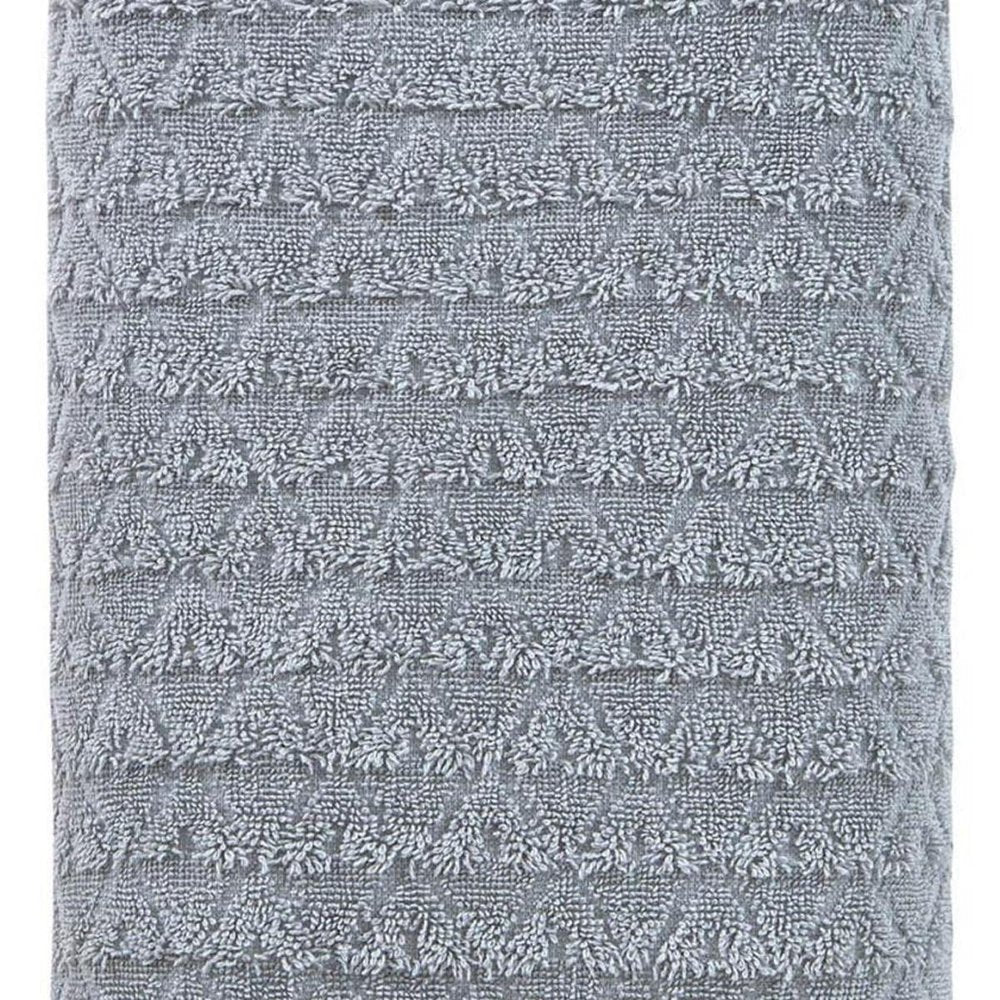 White Geometric Turkish Cotton 27" X 54" Bath Towel