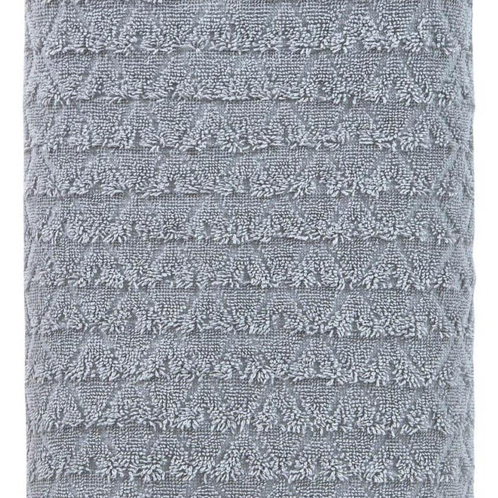 White Geometric Turkish Cotton 27" X 54" Bath Towel