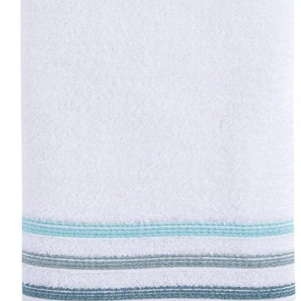 White Striped Turkish Cotton 27" X 54" Bath Towel