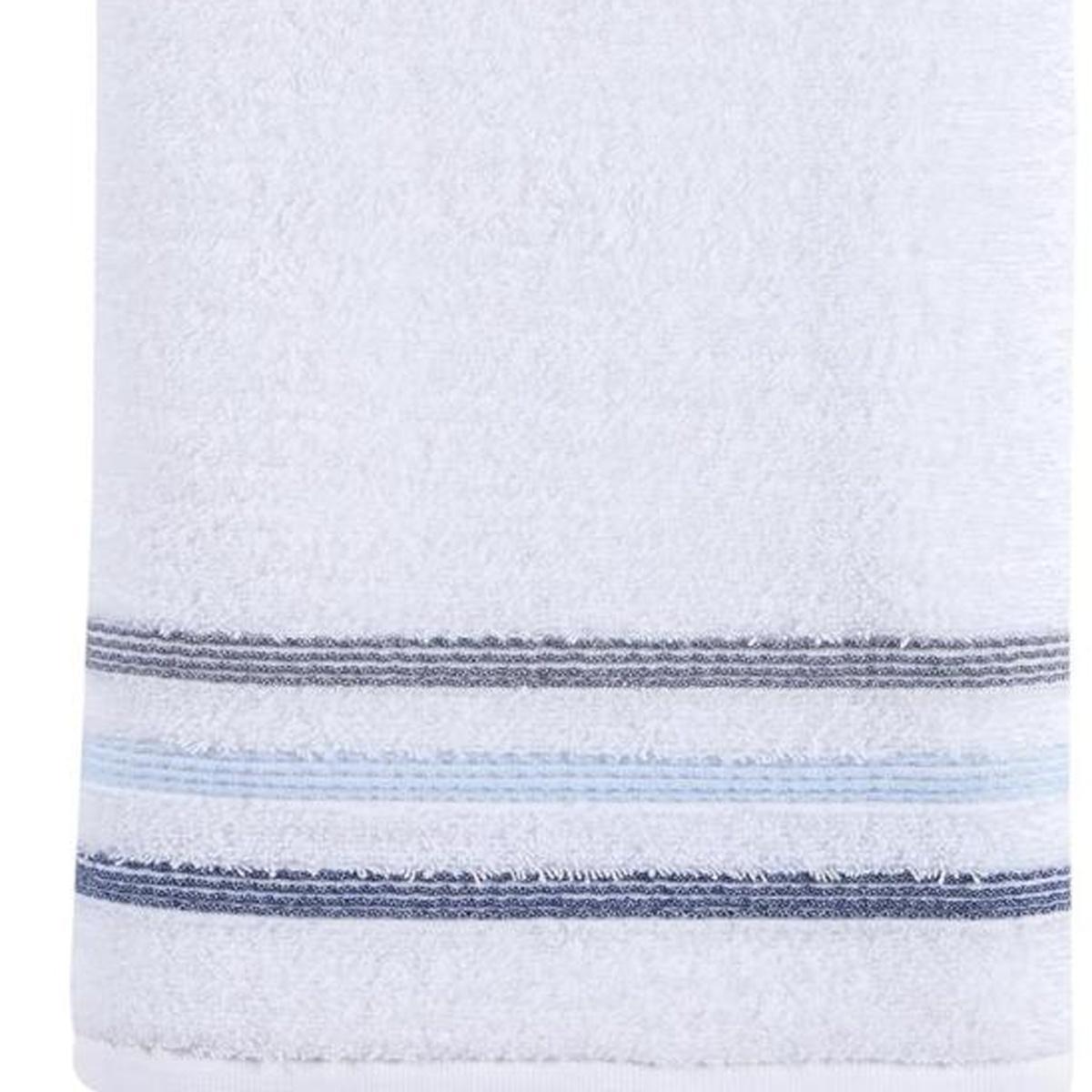 White Striped Turkish Cotton 27" X 54" Bath Towel