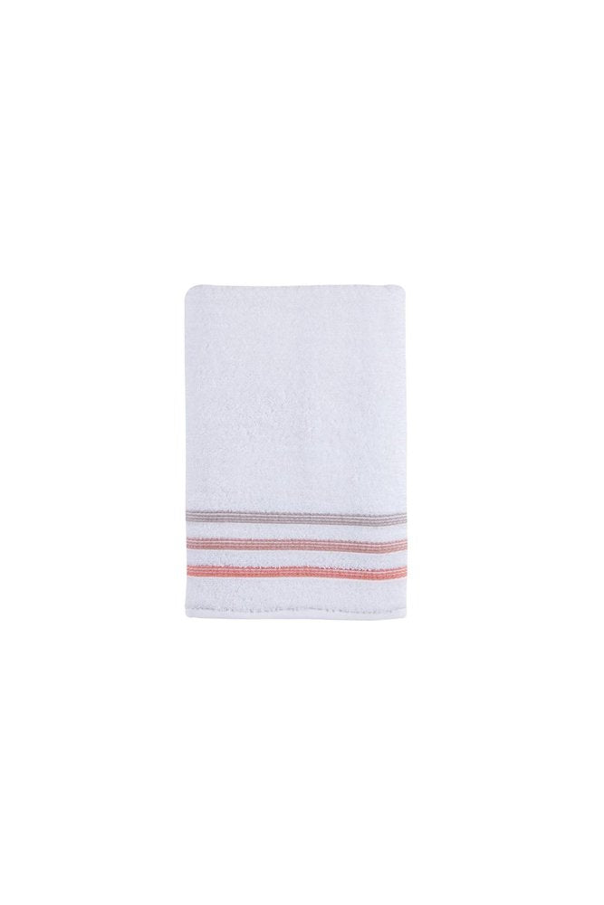White Striped Turkish Cotton 27" X 54" Bath Towel