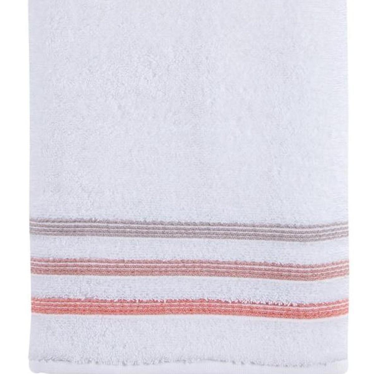 White Striped Turkish Cotton 27" X 54" Bath Towel