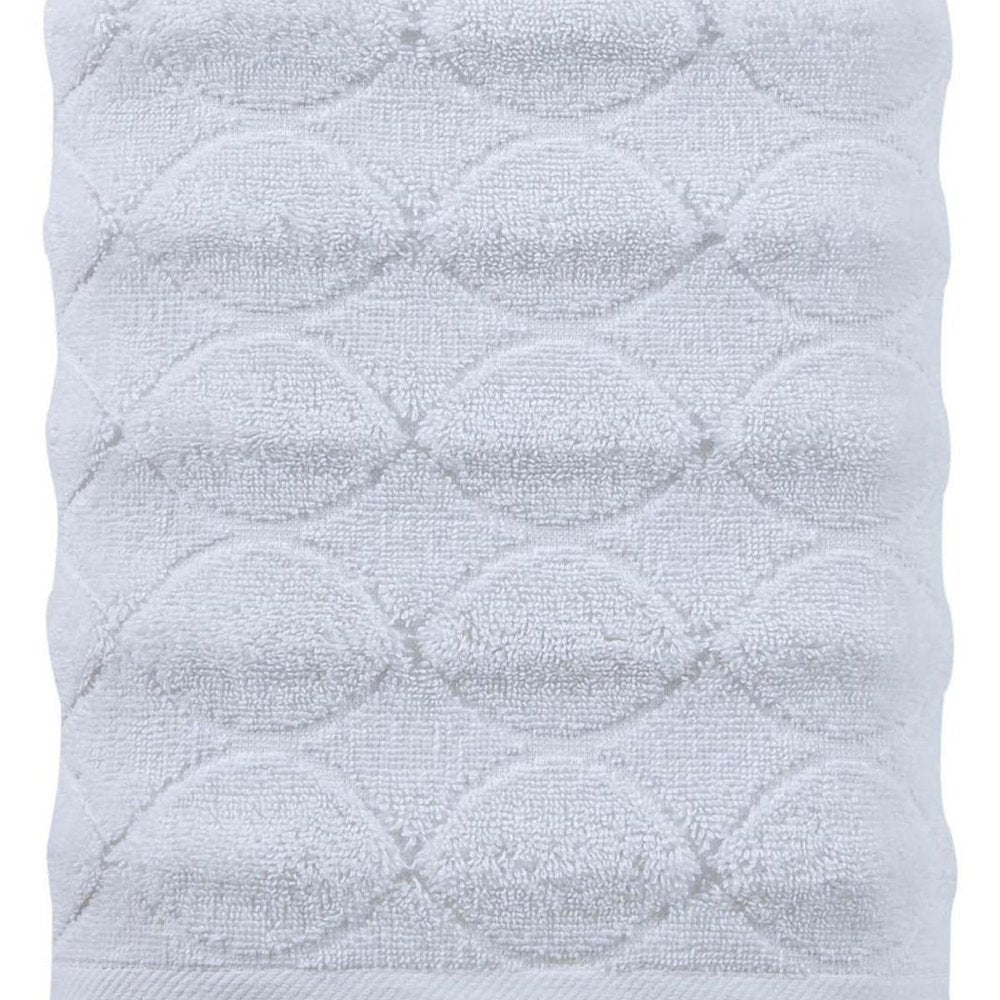 White Jacquard Turkish Cotton 27" X 54" Bath Towel