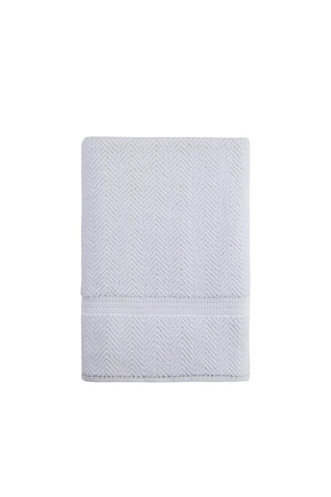 White Chevron Turkish Cotton 40" X 70" Bath Sheet