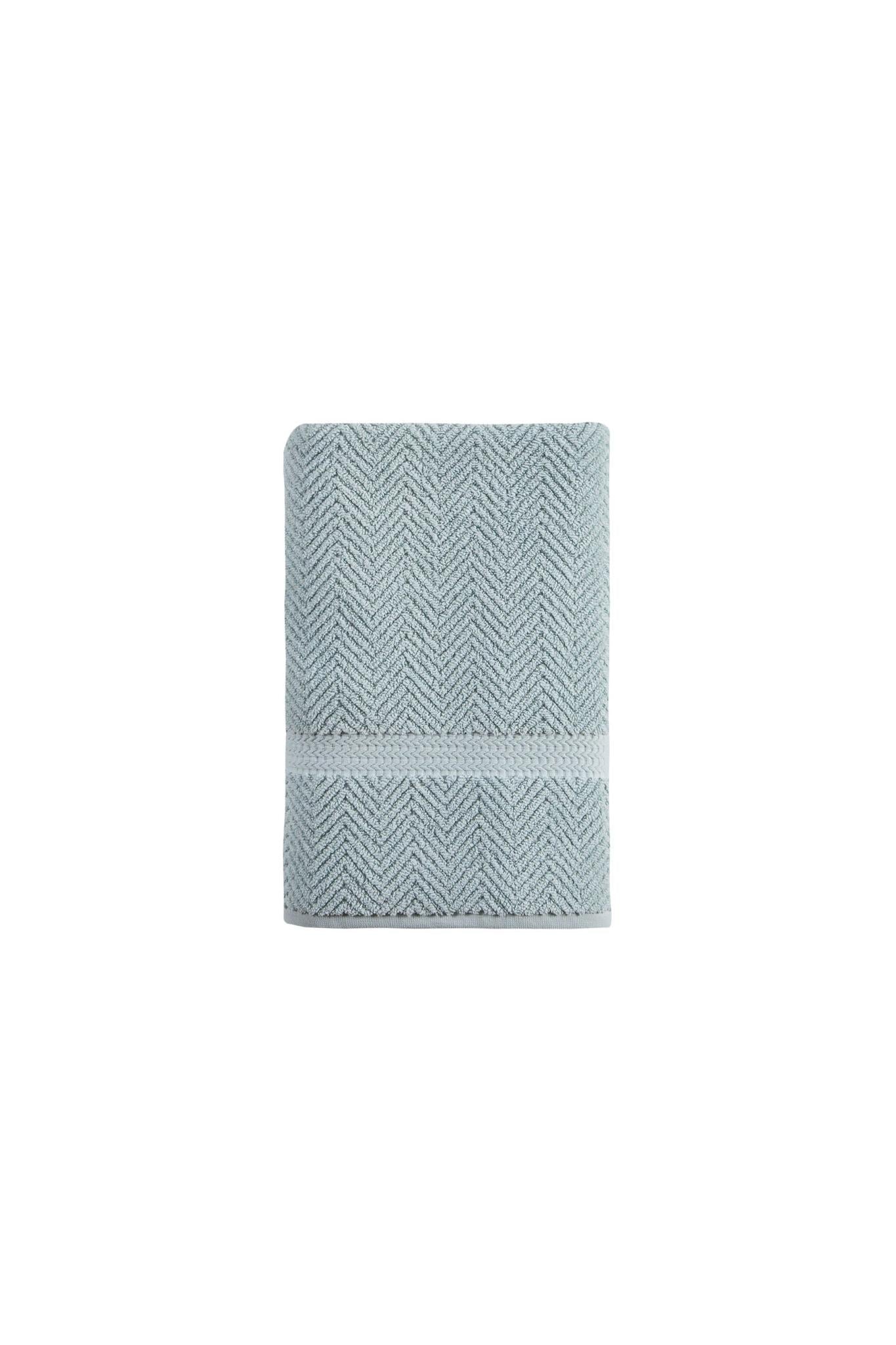Aqua Chevron Turkish Cotton 27" X 54" Bath Towel