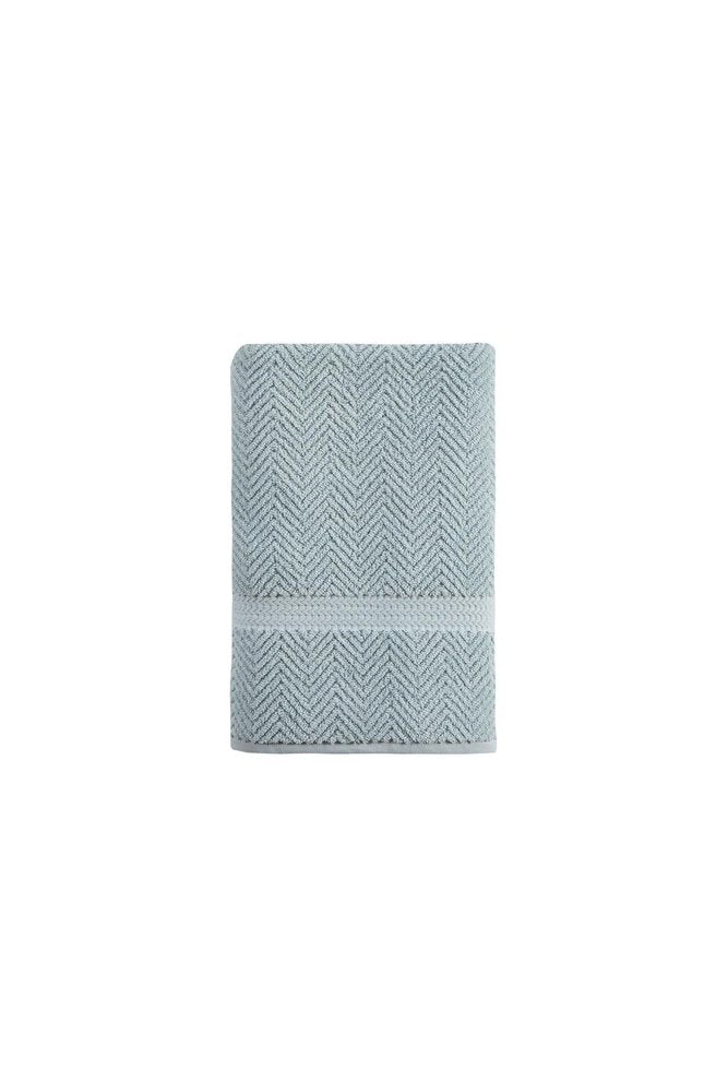 White Chevron Turkish Cotton 27" X 54" Bath Towel